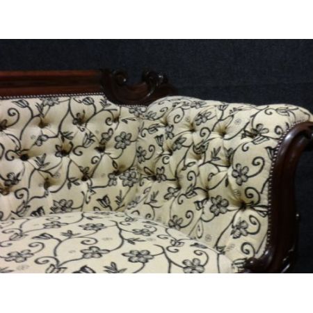 Viktorianisches antikes Mahagoni Sofa Stoffsofa britisch ca 1870