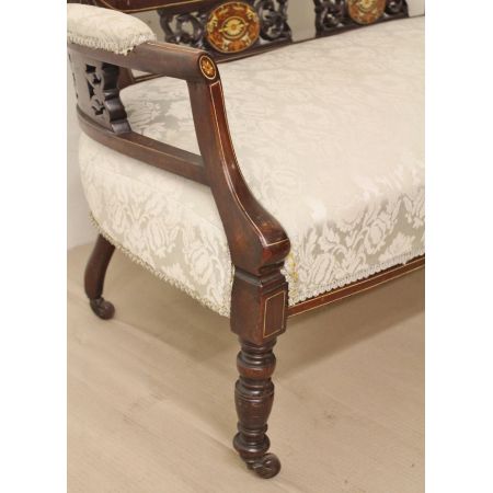 Antikes viktorianisches Mahagoni Sofa Couch britisch ca 1880