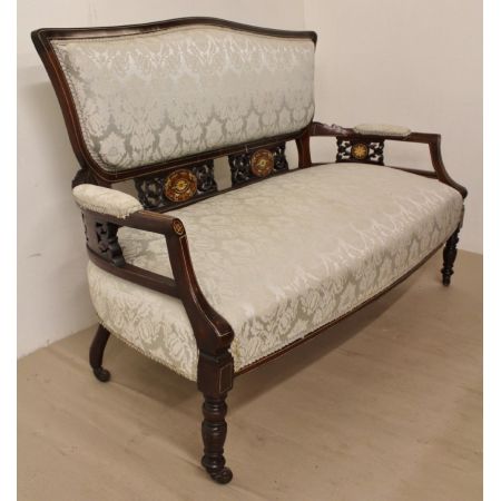 Antikes viktorianisches Mahagoni Sofa Couch britisch ca 1880