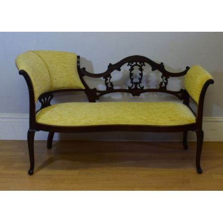 Viktorianische antike Mahagoni Chaiselongue Samt englisch ca 1890