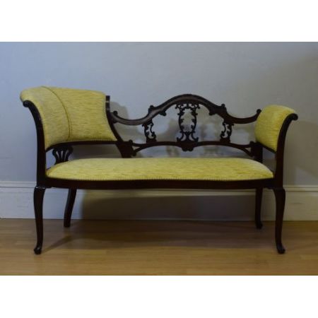 Viktorianische antike Mahagoni Chaiselongue Samt englisch ca 1890