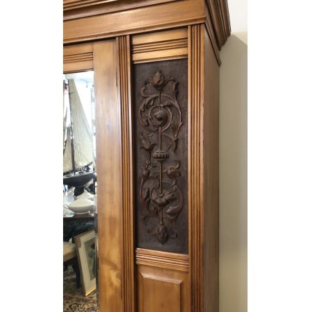 Edwardianischer antiker Satinholz Kleiderschrank britisch ca 1910