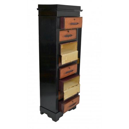 Antiker französischer Massivholz Aktenschrank Kommode ebonisiert ca 1890 / 1900