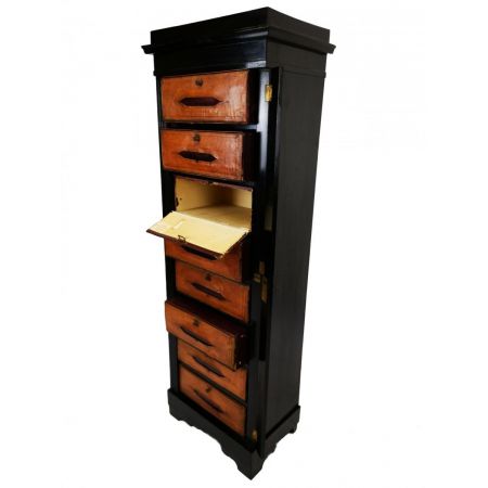Antiker französischer Massivholz Aktenschrank Kommode ebonisiert ca 1890 / 1900