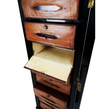 Antiker französischer Massivholz Aktenschrank Kommode ebonisiert ca 1890 / 1900