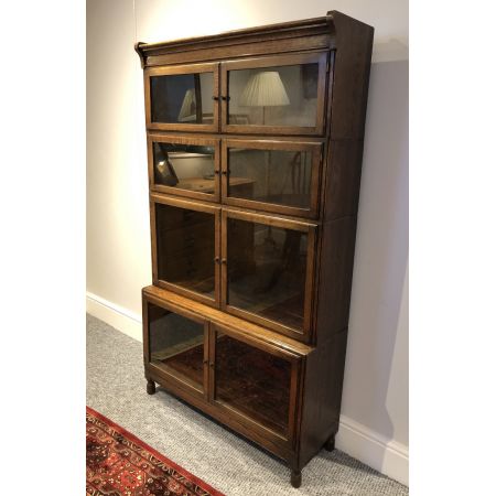 Antiker britischer Eichen Bücherschrank Massivholz ca 1910