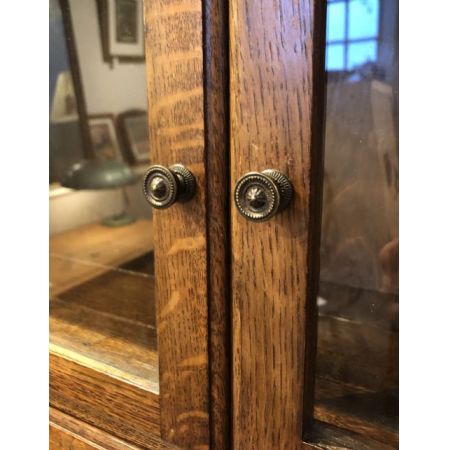 Antiker britischer Eichen Bücherschrank Massivholz ca 1910