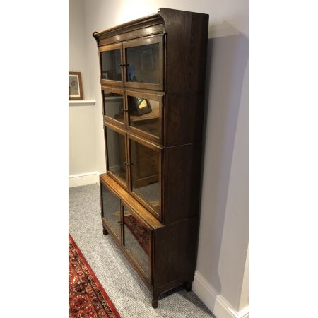 Antiker britischer Eichen Bücherschrank Massivholz ca 1910