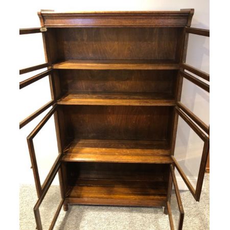 Antiker britischer Eichen Bücherschrank Massivholz ca 1910