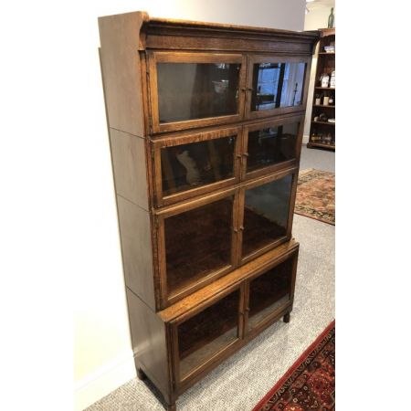 Antiker britischer Eichen Bücherschrank Massivholz ca 1910