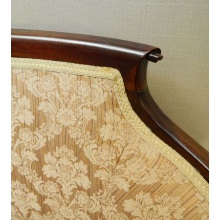 Edwardianisches antikes Mahagoni Sofa Stoffsofa britisch ca 1890