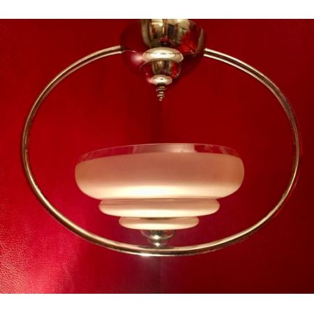 Art Deco Deckenlampe Chrom Deckenleuchte antik britisch ca 1930