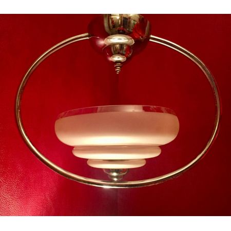 Art Deco Deckenlampe Chrom Deckenleuchte antik britisch ca 1930