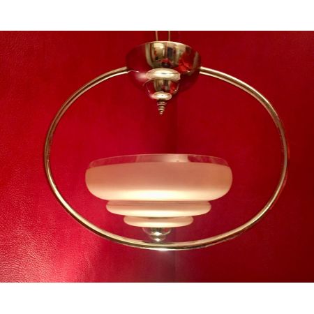 Art Deco Deckenlampe Chrom Deckenleuchte antik britisch ca 1930