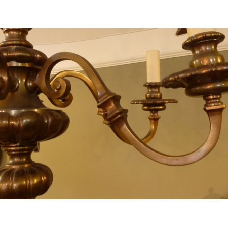 Antike britische Messing Deckenlampe Deckenleuchte Kronleuchter ca 1900