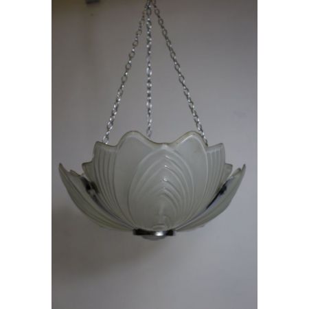 Englische Art Deco Deckenlampe Deckenleuchte antik opak ca 1930