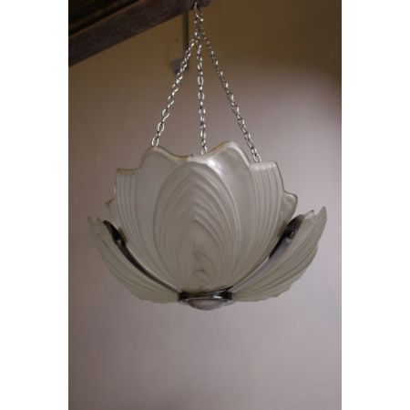 Englische Art Deco Deckenlampe Deckenleuchte antik opak ca 1930