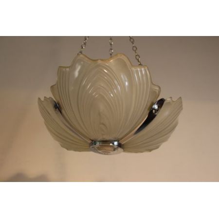 Englische Art Deco Deckenlampe Deckenleuchte antik opak ca 1930