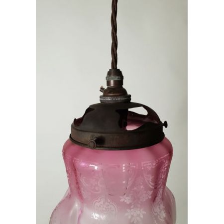 Viktorianische britische Deckenlampe Hängelampe antik ca 1880