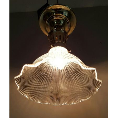 Antike französische Holophane Deckenlampe ca 1910