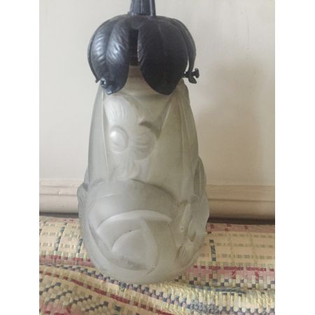 Antike britische Deckenlampe Glas ca 1920