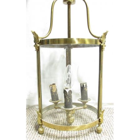 Antike Deckenleuchte Messing Laterne französisch ca 1920