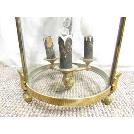 Antike Deckenleuchte Messing Laterne französisch ca 1920