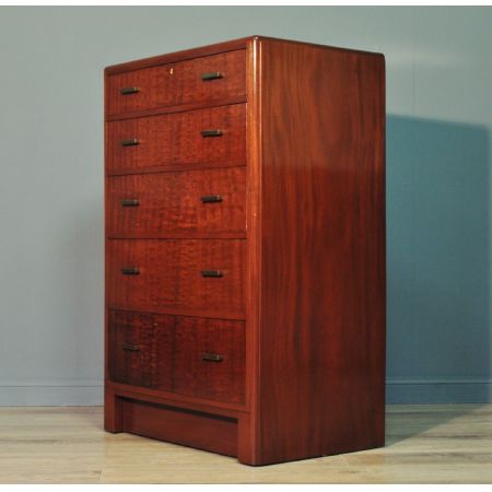 Antike britische Art Deco Mahagoni Kommode ca 1930