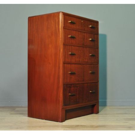 Antike britische Art Deco Mahagoni Kommode ca 1930