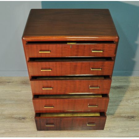 Antike britische Art Deco Mahagoni Kommode ca 1930