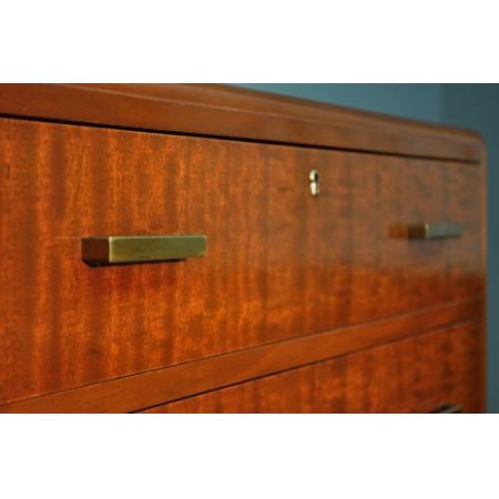 Antike britische Art Deco Mahagoni Kommode ca 1930