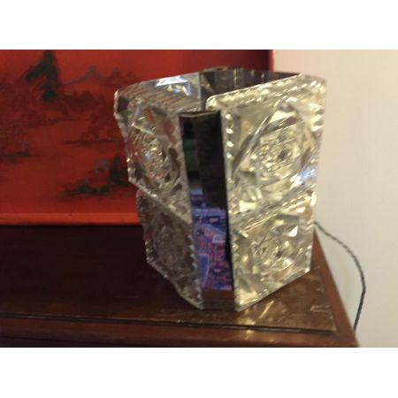 Antike englische Art Deco Tischlampe Wandlampe Deckenleuchte Glas Chrom ca 1930