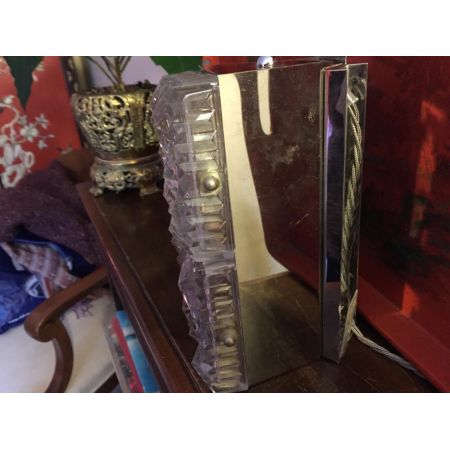 Antike englische Art Deco Tischlampe Wandlampe Deckenleuchte Glas Chrom ca 1930