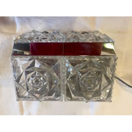 Antike englische Art Deco Tischlampe Wandlampe Deckenleuchte Glas Chrom ca 1930