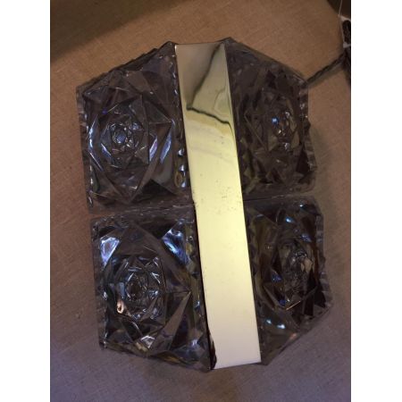 Antike englische Art Deco Tischlampe Wandlampe Deckenleuchte Glas Chrom ca 1930