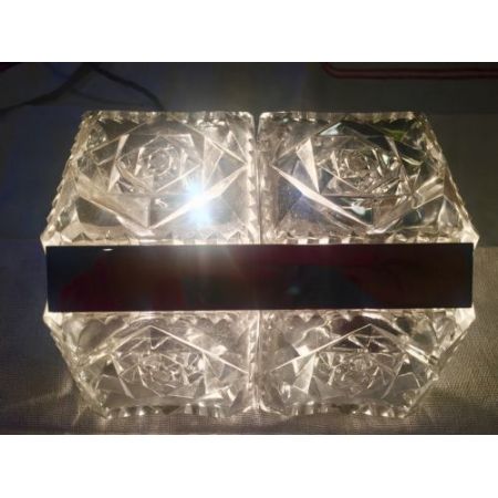 Antike englische Art Deco Tischlampe Wandlampe Deckenleuchte Glas Chrom ca 1930