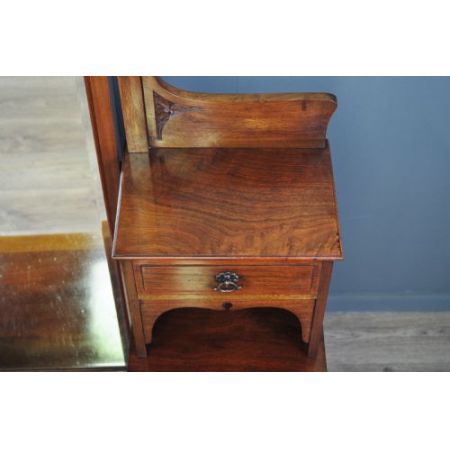 Viktorianischer Arts & Crafts Frisiertisch Nussbaum Garderobe antik britisch ca 1880