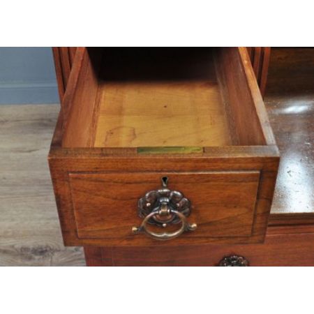 Viktorianischer Arts & Crafts Frisiertisch Nussbaum Garderobe antik britisch ca 1880