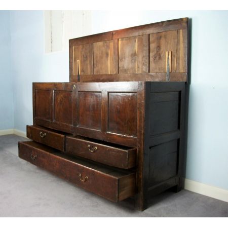 Antike walisische Eichen Truhe Kommode ca 1690