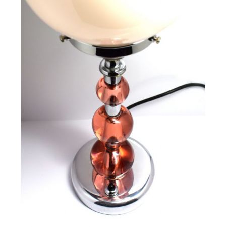 Englische antike Art Deco Tischlampe Chrom Glas ca 1930