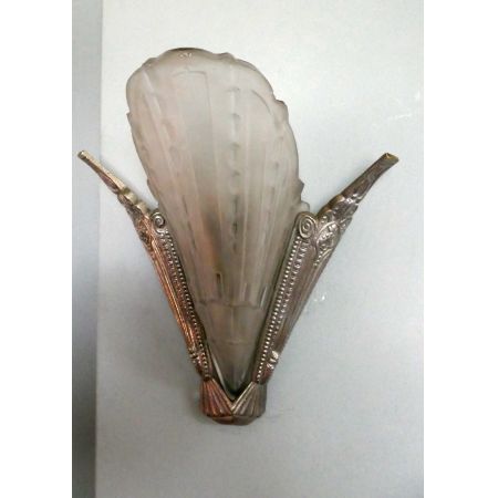 Antike Art Deco Wandlampen Glas Chrom britisch ca 1920