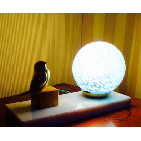 Antikes Art Deco Nachtlicht Tischlampe Messing Marmor englisch ca 1930