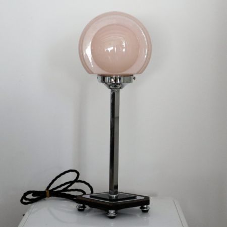 Antike Art Deco Tischlampe Chrom englisch ca 1930
