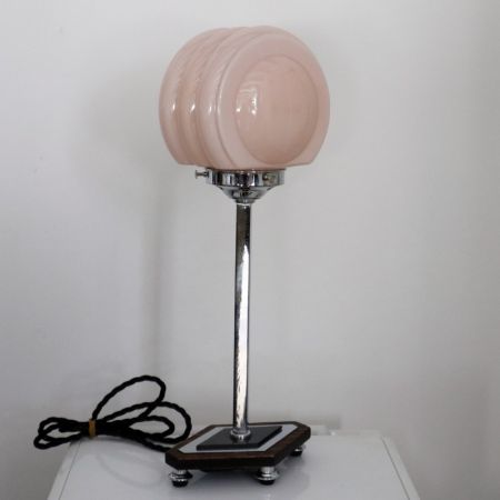 Antike Art Deco Tischlampe Chrom englisch ca 1930