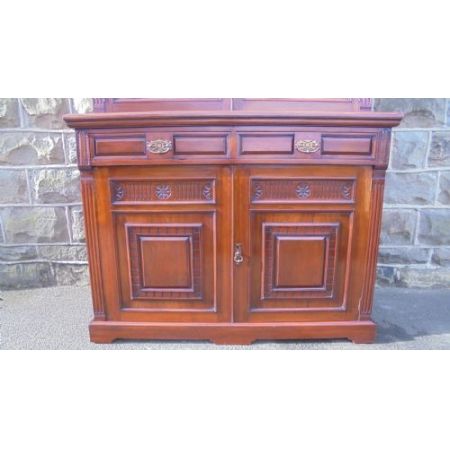 Antiker britischer Mahagoni Bücherschrank ca 1890