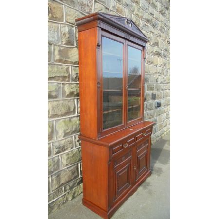 Antiker britischer Mahagoni Bücherschrank ca 1890