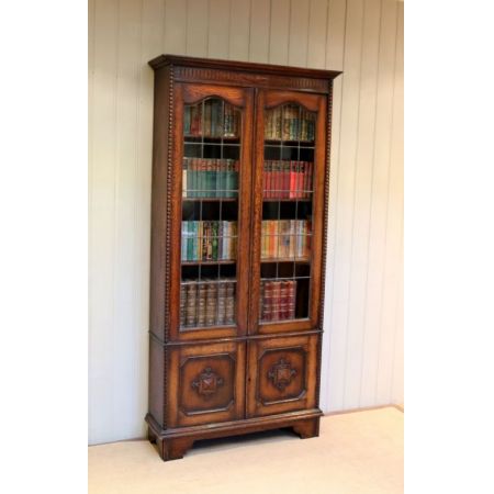 Antiker britischer Eichen Bücherschrank ca 1920