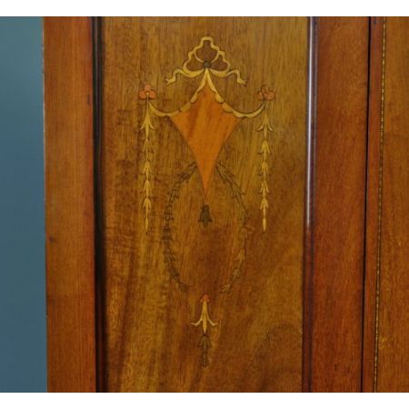 Edwardianischer antiker Mahagoni Kleiderschrank britisch ca 1890