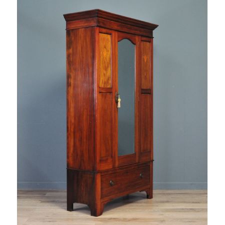 Edwardianischer antiker Mahagoni Kleiderschrank britisch ca 1890