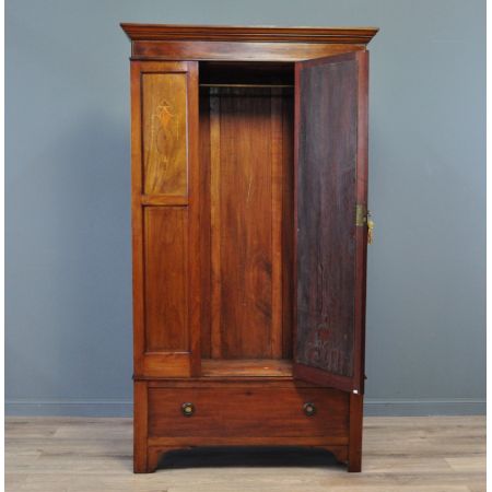 Edwardianischer antiker Mahagoni Kleiderschrank britisch ca 1890